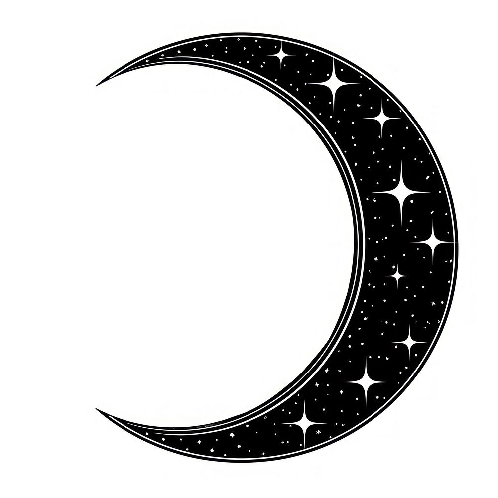 Aesthetic moon logo art illustrated astronomy.