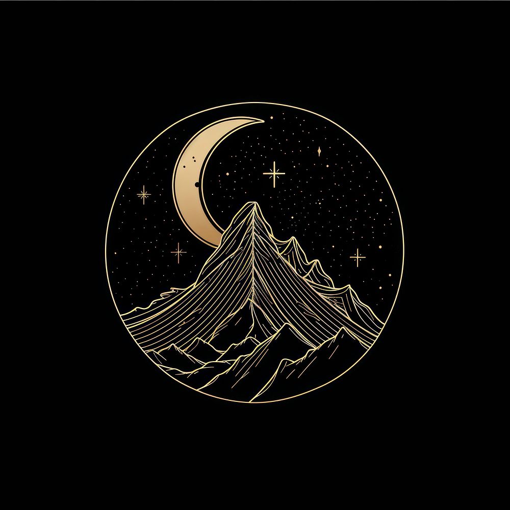 Surreal aesthetic mountain logo astronomy outdoors nature.