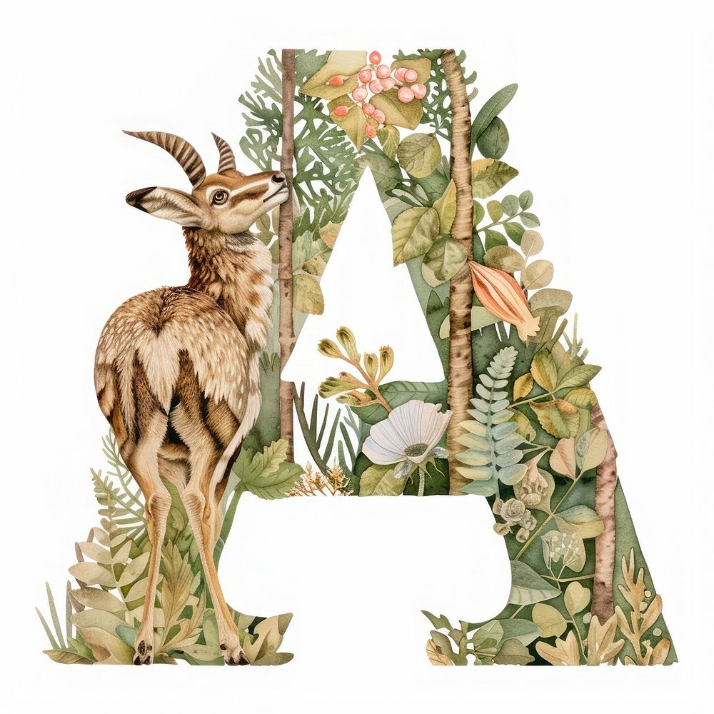 The letter A art antelope nature.