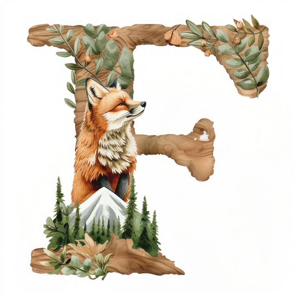 The letter F fox nature animal.