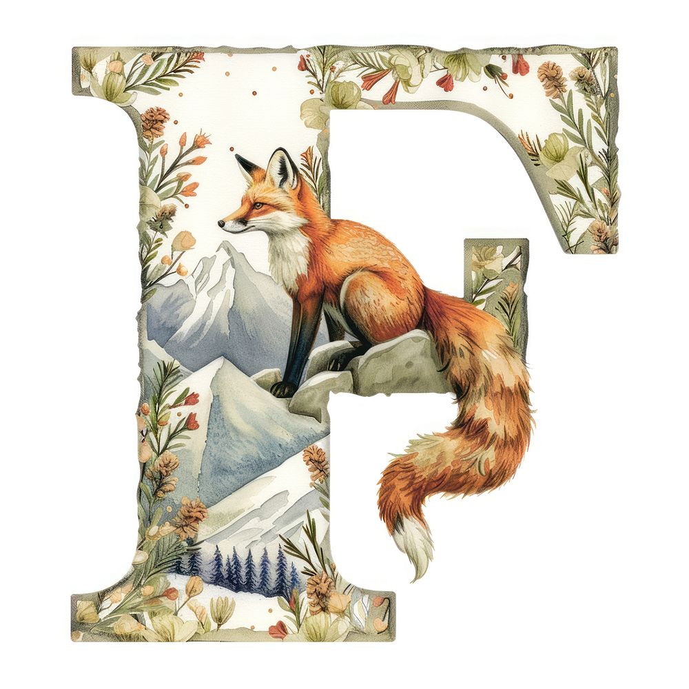 The letter F fox mammal nature.