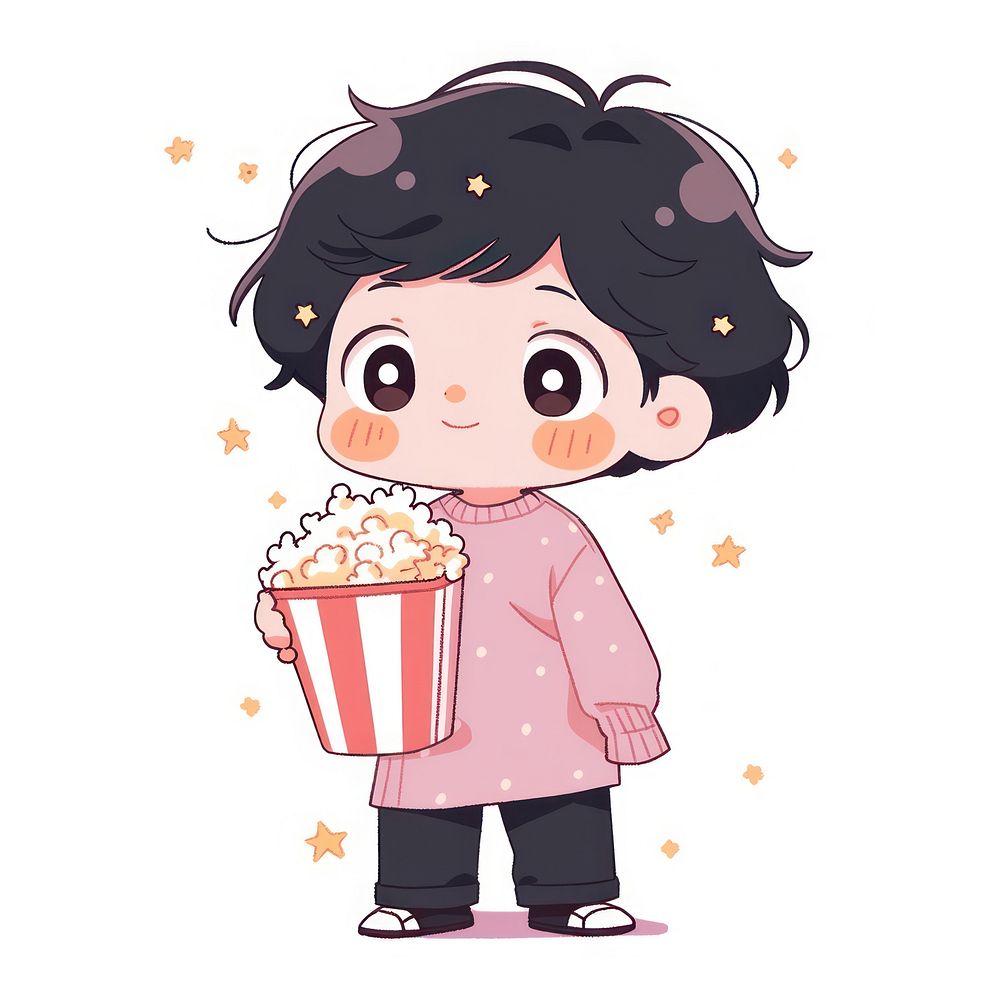 Kid holding popcorn dessert person human.