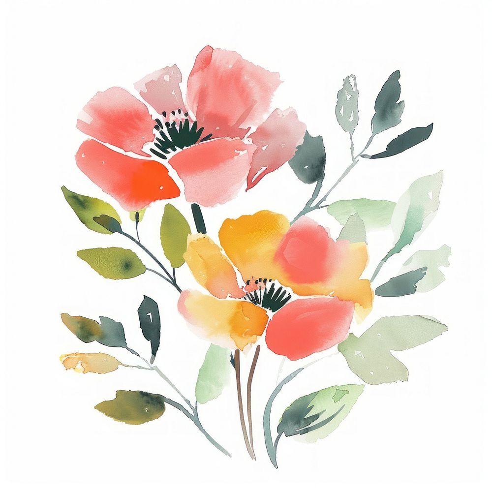 Cute floral art graphics painting.