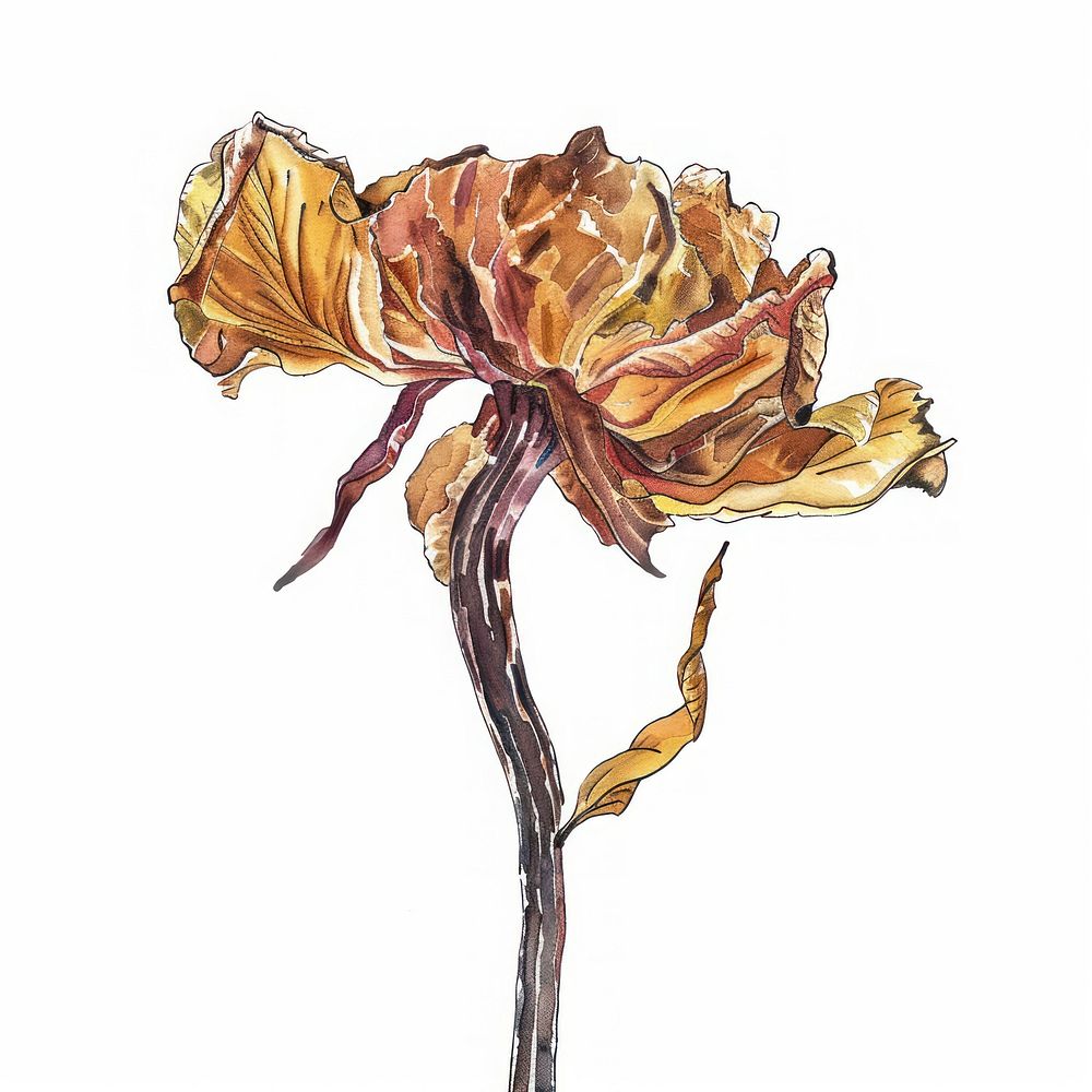 Dried flower art illustrated painting.