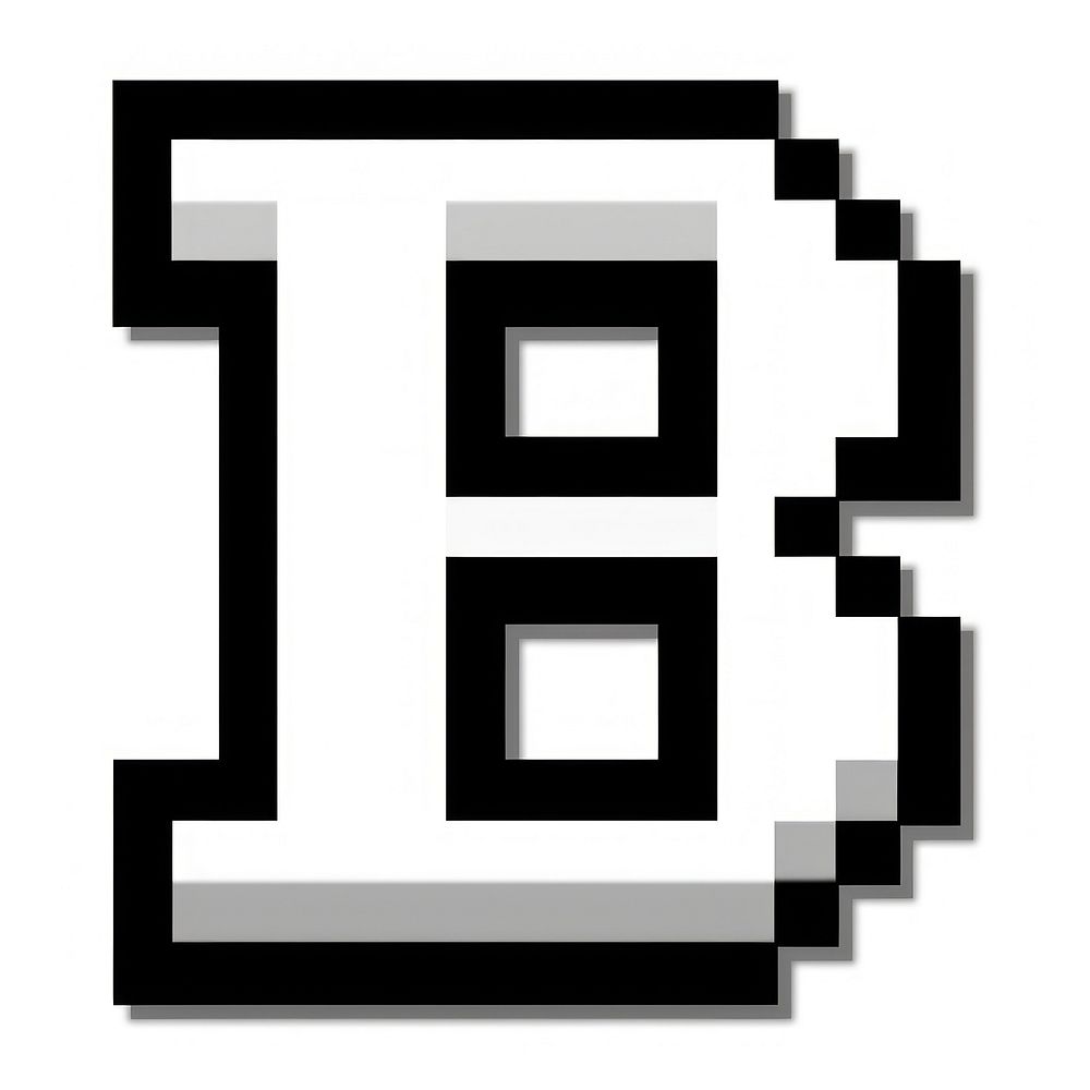 8-bit letter B number white black.