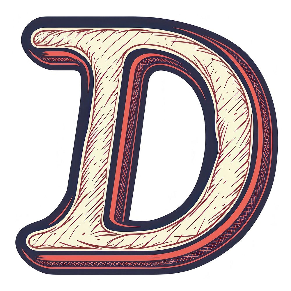 Varsity letter D text line pattern.