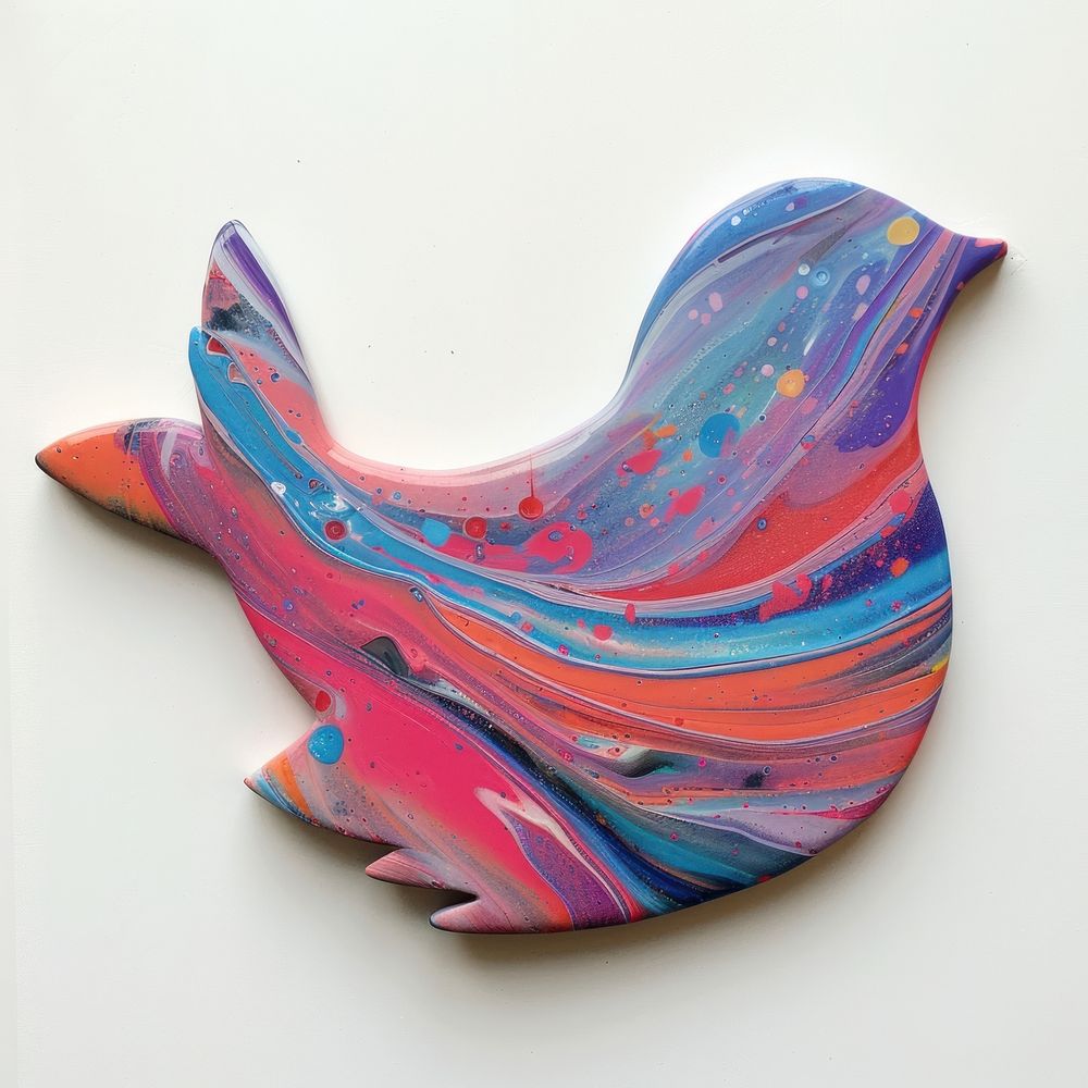 Acrylic pouring bird accessories accessory painting.