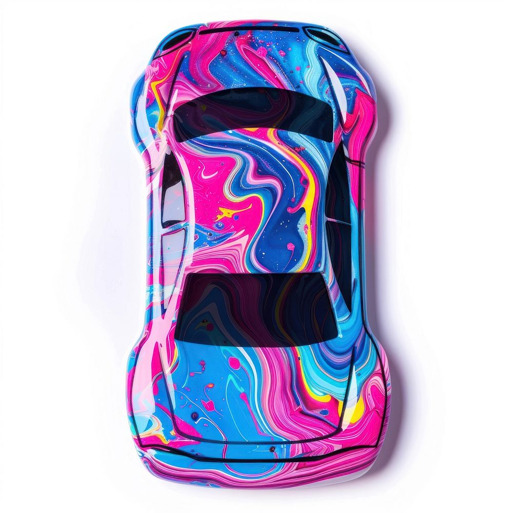 Acrylic pouring car backpack clothing apparel.