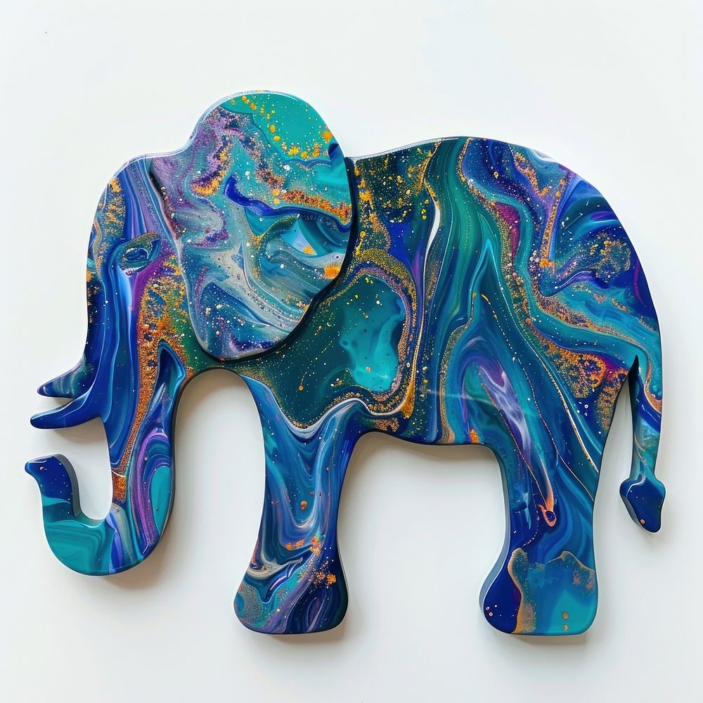 Acrylic pouring elephant accessories accessory gemstone.
