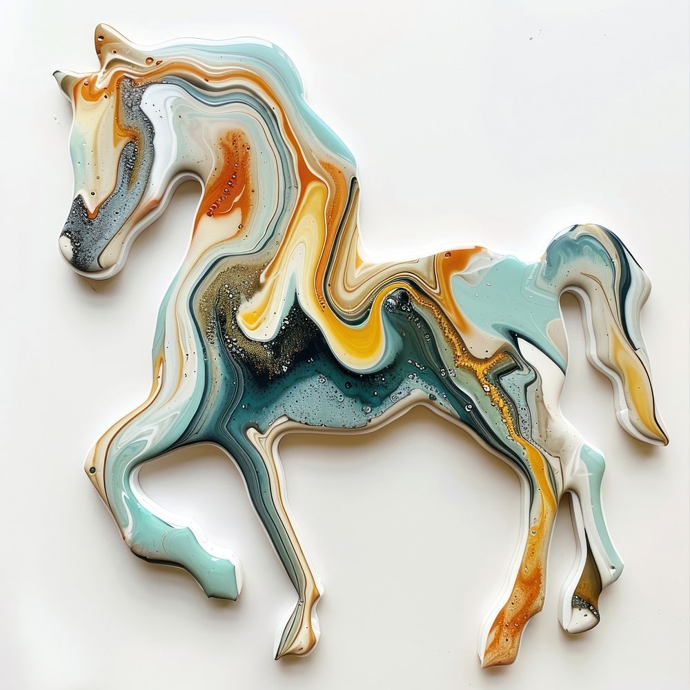 Acrylic pouring horse accessories porcelain accessory.