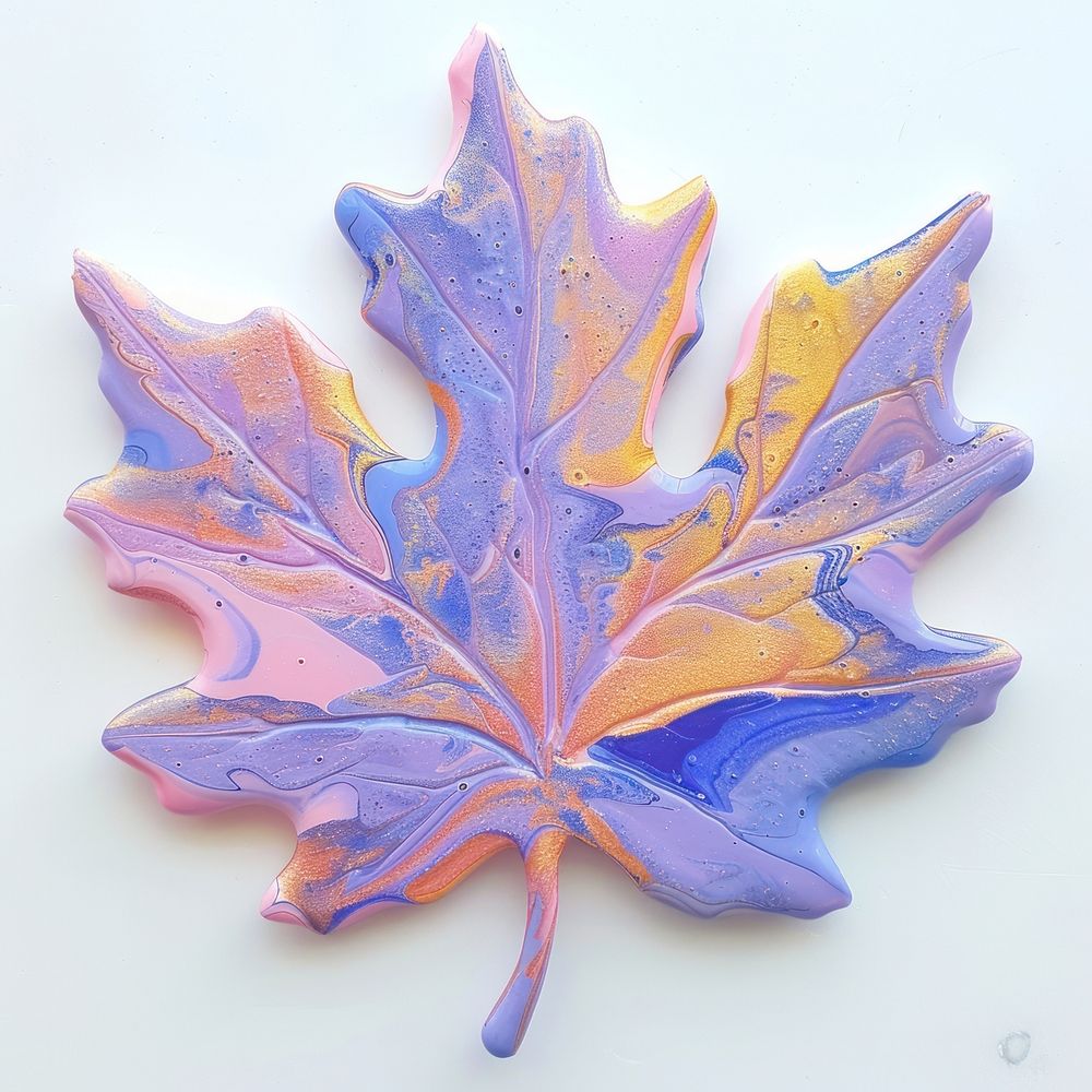 Acrylic pouring maple leaf accessories accessory jewelry.