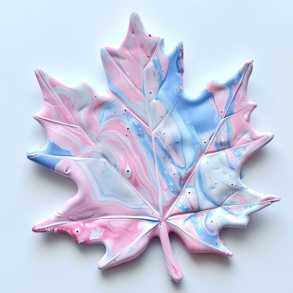Acrylic pouring maple leaf accessories porcelain accessory.