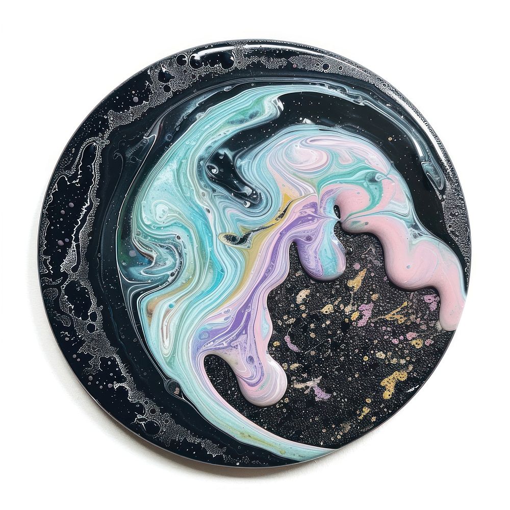 Acrylic pouring Planet moon accessories accessory porcelain.