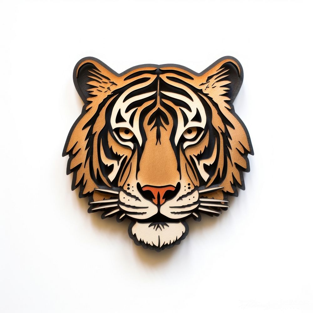 Brooch of tiger wildlife animal mammal.