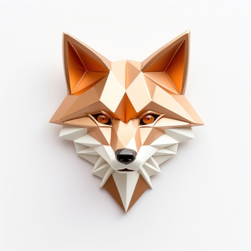 Brooch of fox chandelier wildlife origami.