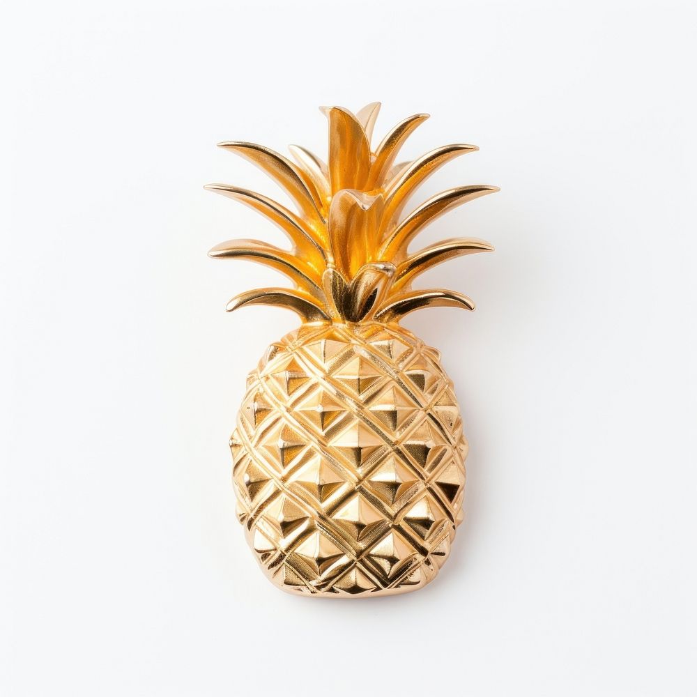 Brooch of pineapple produce fruit plant.