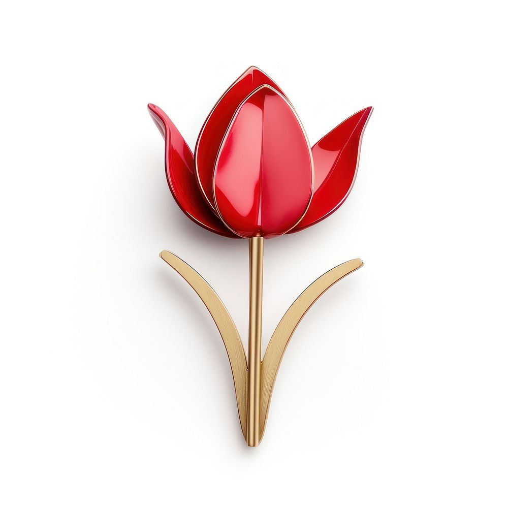 Brooch of tulip blossom flower plant.
