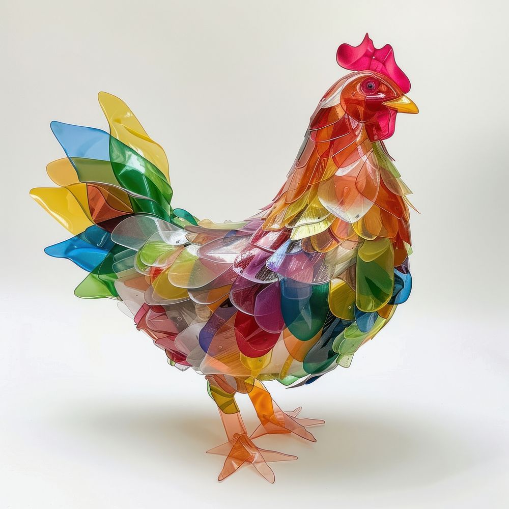 Chicken made from polyethylene poultry rooster animal.