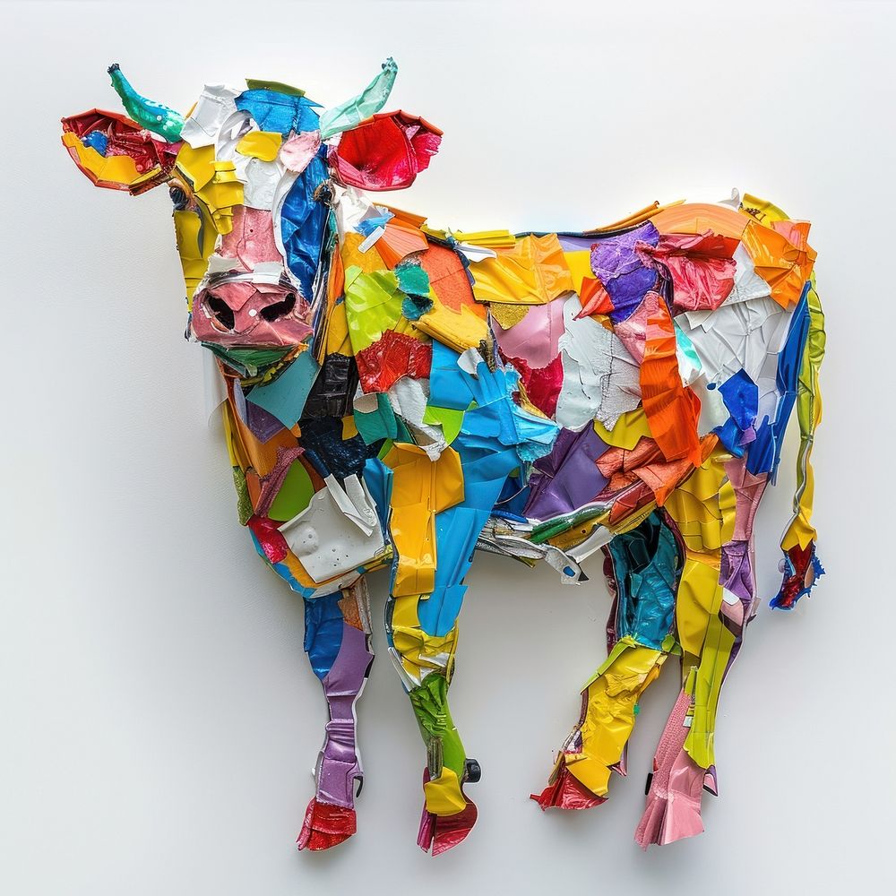 Cow made from polyethylene livestock animal cattle.
