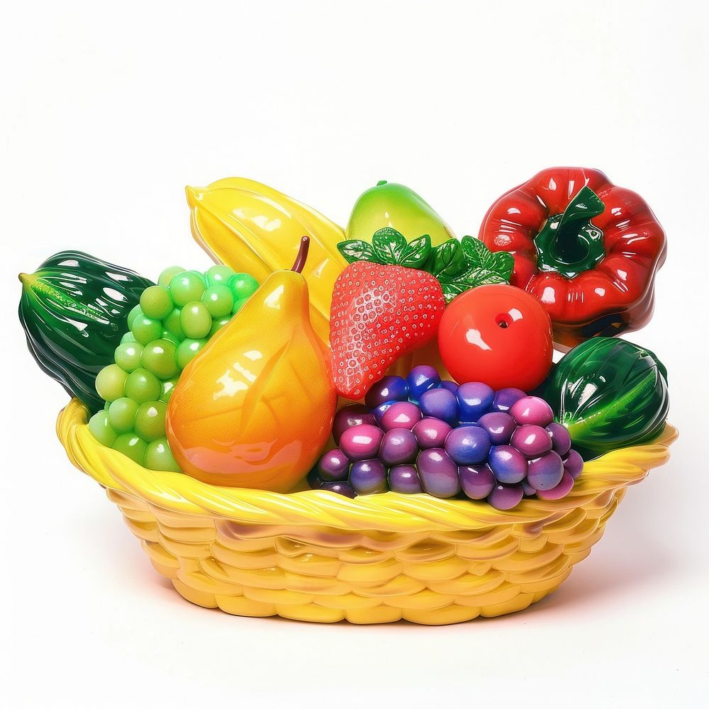 Fruit basket made from polyethylene dessert produce cream.