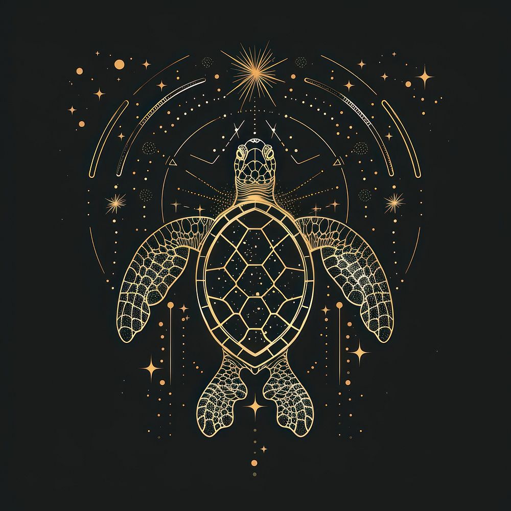 Surreal aesthetic turtle logo blackboard tortoise reptile.