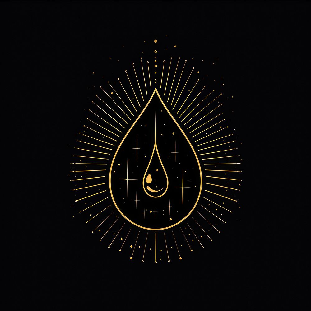 Surreal aesthetic water drop logo chandelier symbol lamp.
