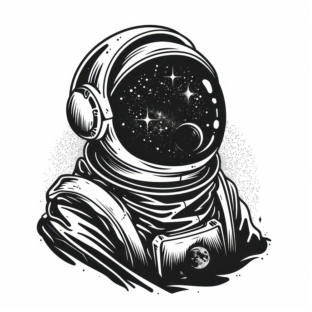 Surreal aesthetic astronaut logo art illustrated clothing.