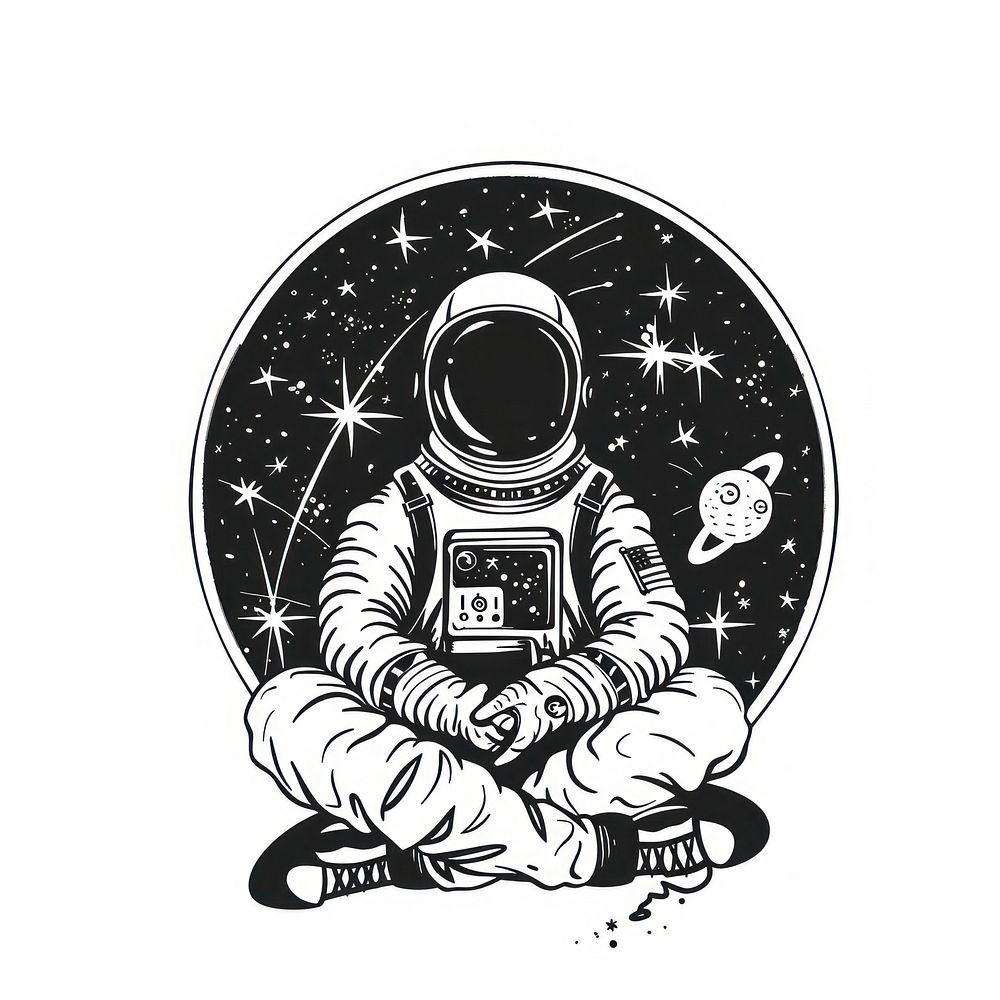 Surreal aesthetic astronaut logo art illustrated photography.