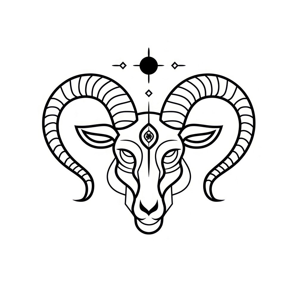 Surreal aesthetic aries logo art illustrated livestock.
