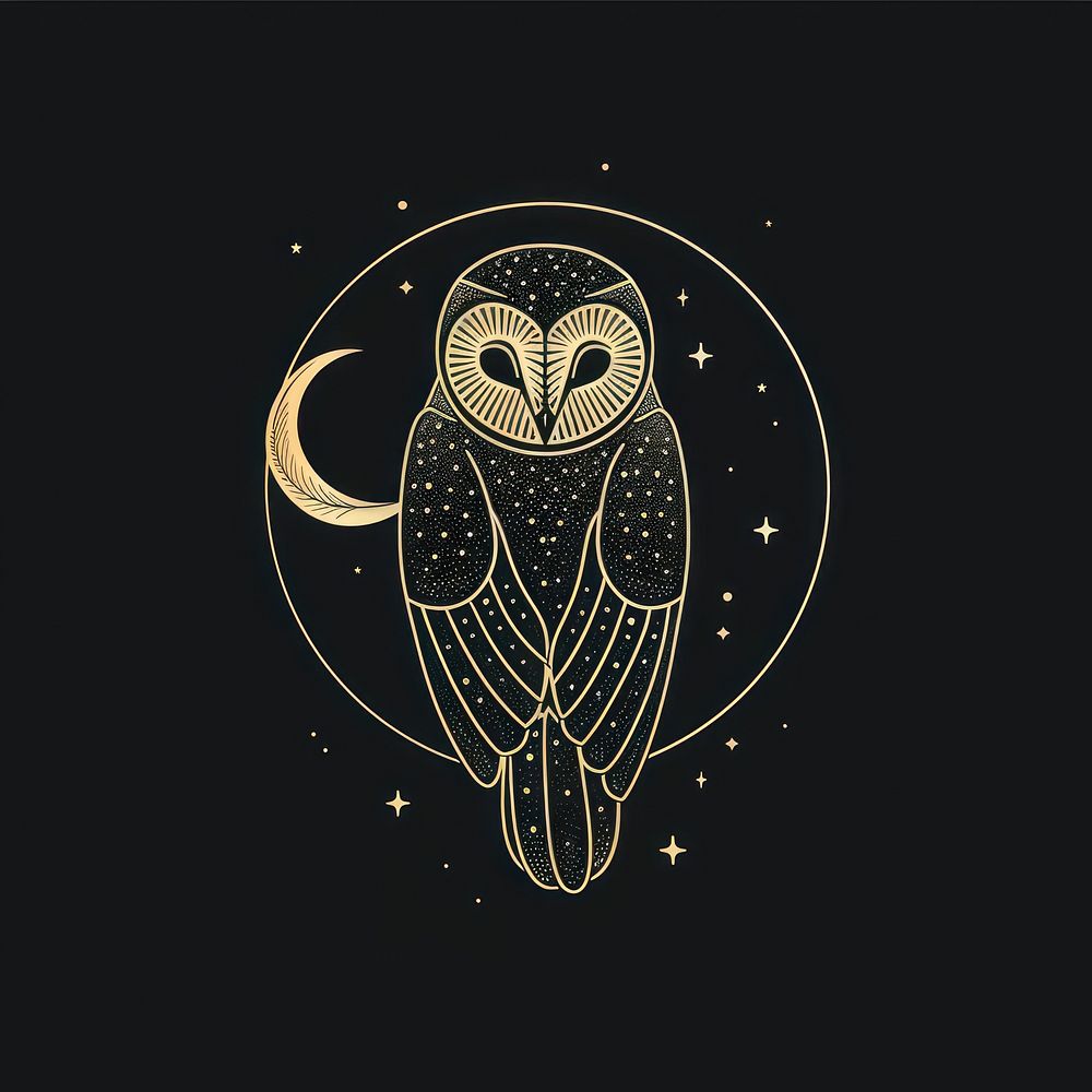 Surreal aesthetic Barn Owl logo owl astronomy outdoors.