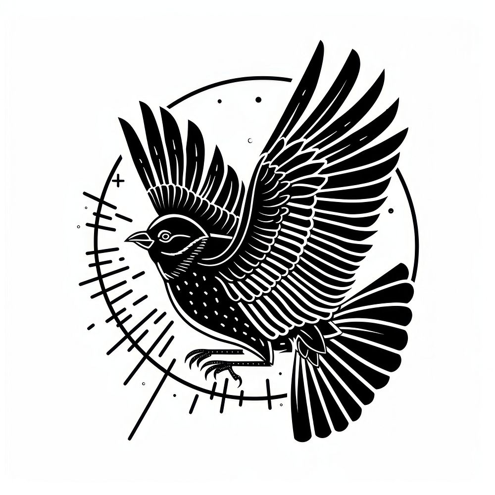 Surreal aesthetic bird logo art illustrated drawing.