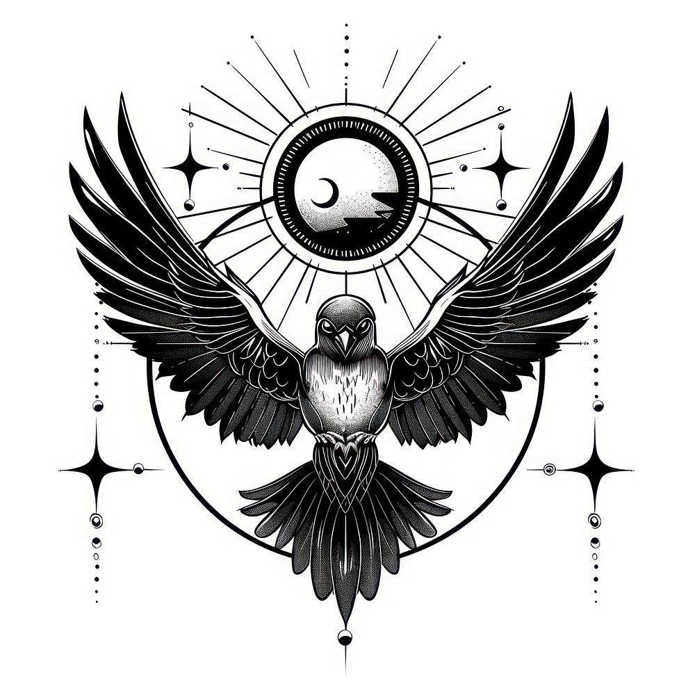 Surreal aesthetic bird logo emblem symbol animal.