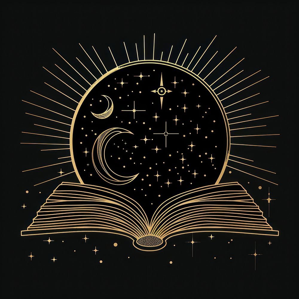 Surreal aesthetic book logo chandelier symbol lamp.