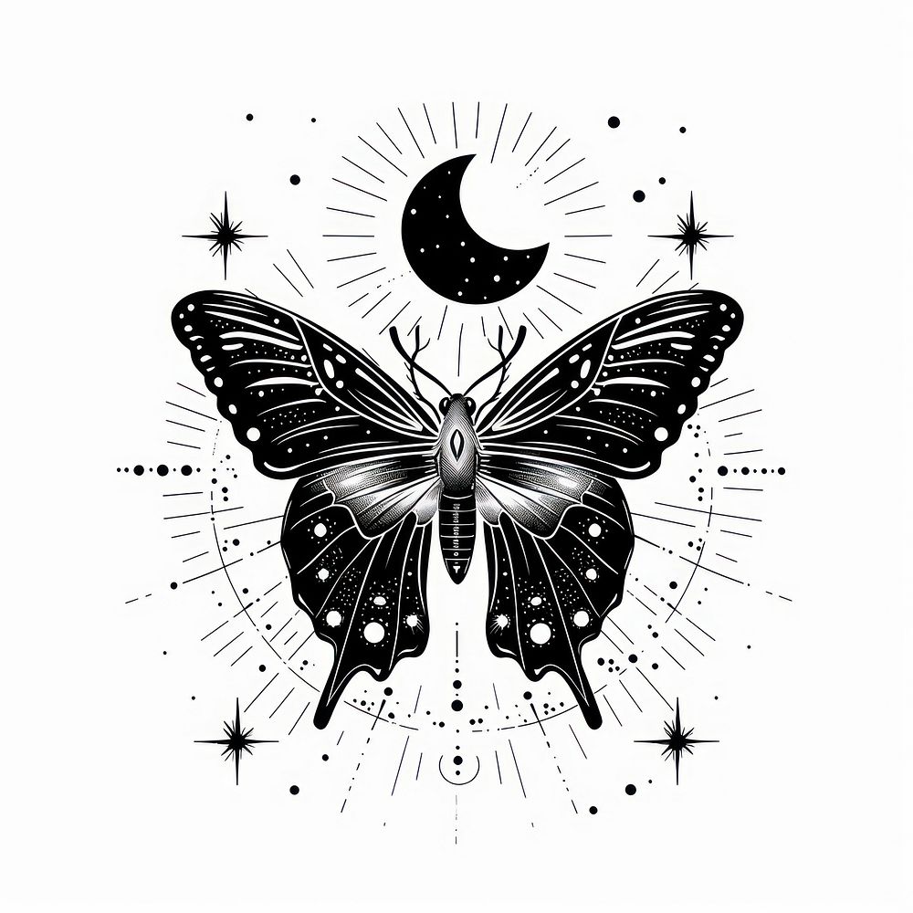 Surreal aesthetic butterfly logo art illustrated dynamite.