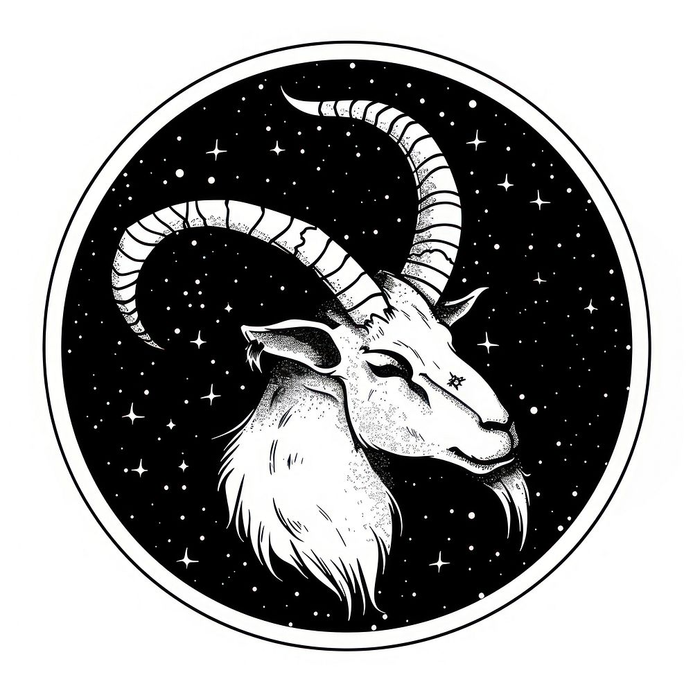 Surreal aesthetic capricorn logo wildlife antelope animal.