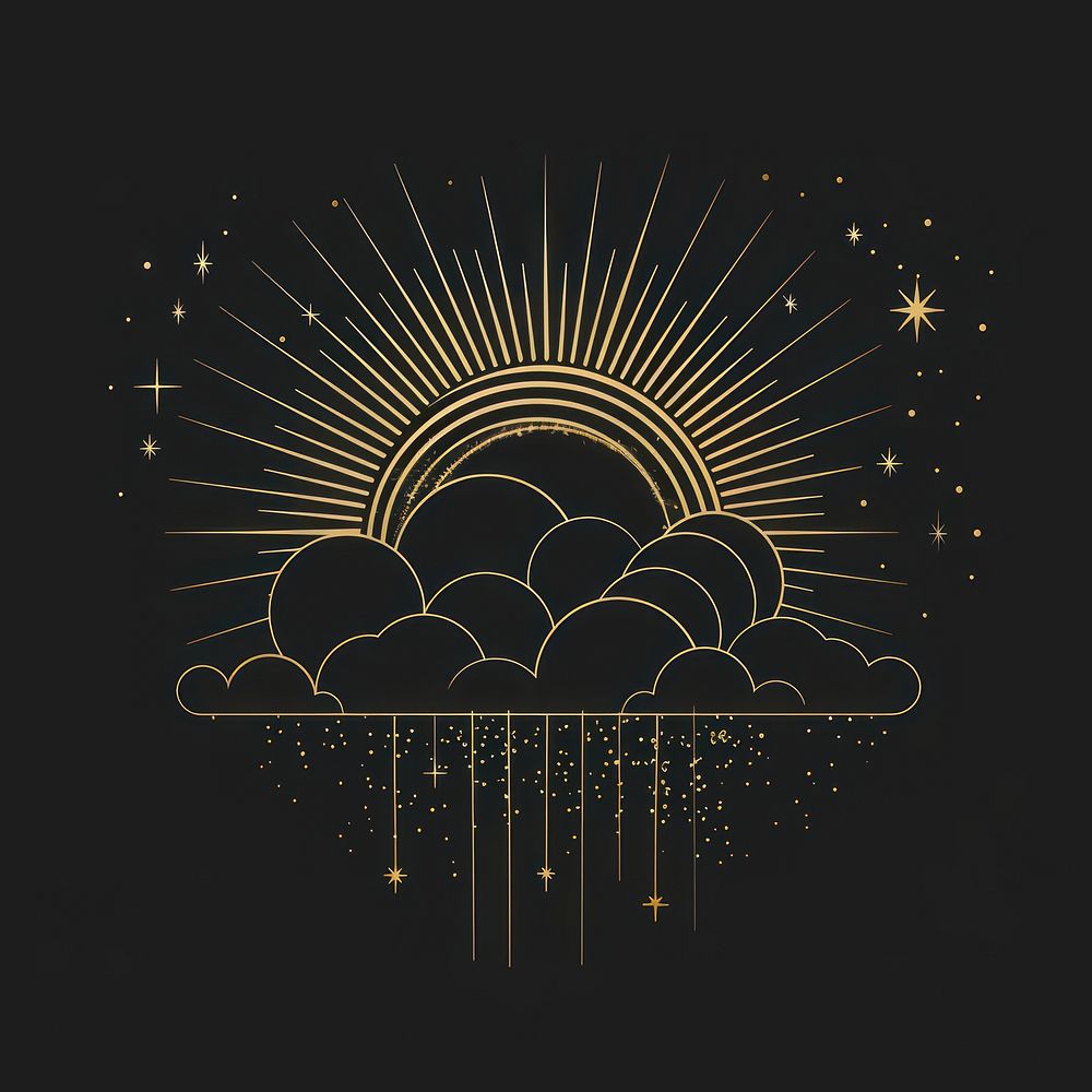 Surreal aesthetic cloud logo architecture chandelier fireworks.