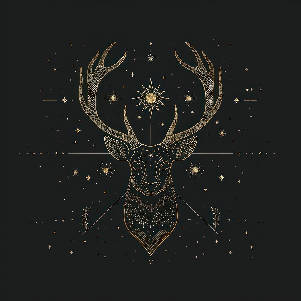 Surreal aesthetic deer logo wildlife animal mammal.