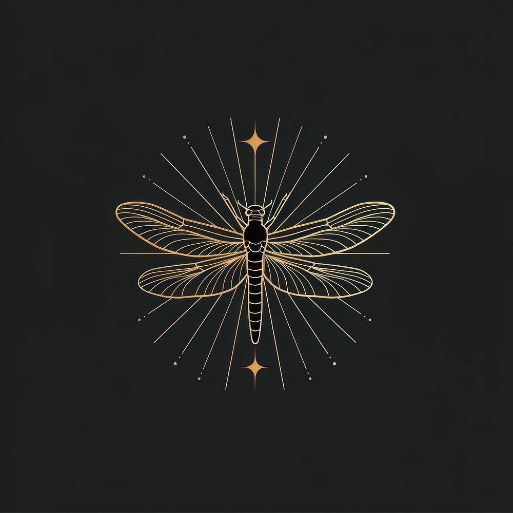 Surreal aesthetic dragonfly logo invertebrate chandelier anisoptera.