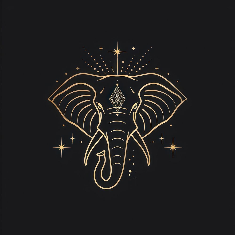 Surreal aesthetic Elephant logo elephant wildlife animal.
