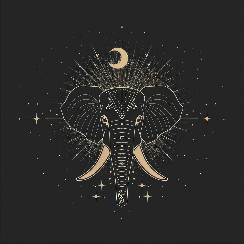 Surreal aesthetic Elephant logo elephant art wildlife.