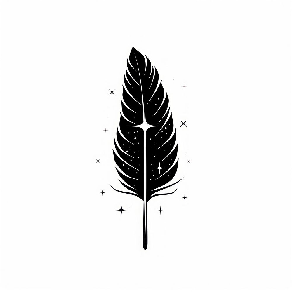 Surreal aesthetic feather logo silhouette art illustrated.