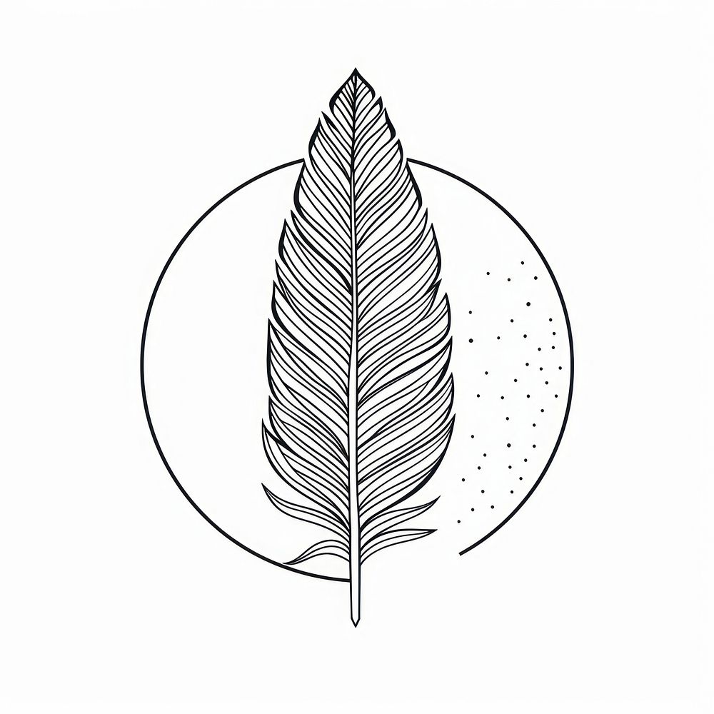 Surreal aesthetic feather logo art illustrated drawing.