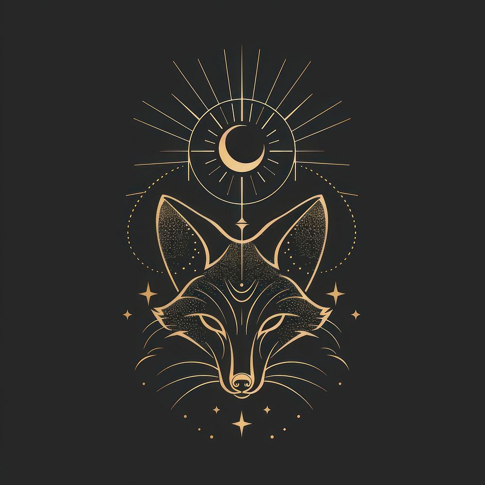 Surreal aesthetic fox logo astronomy outdoors symbol.