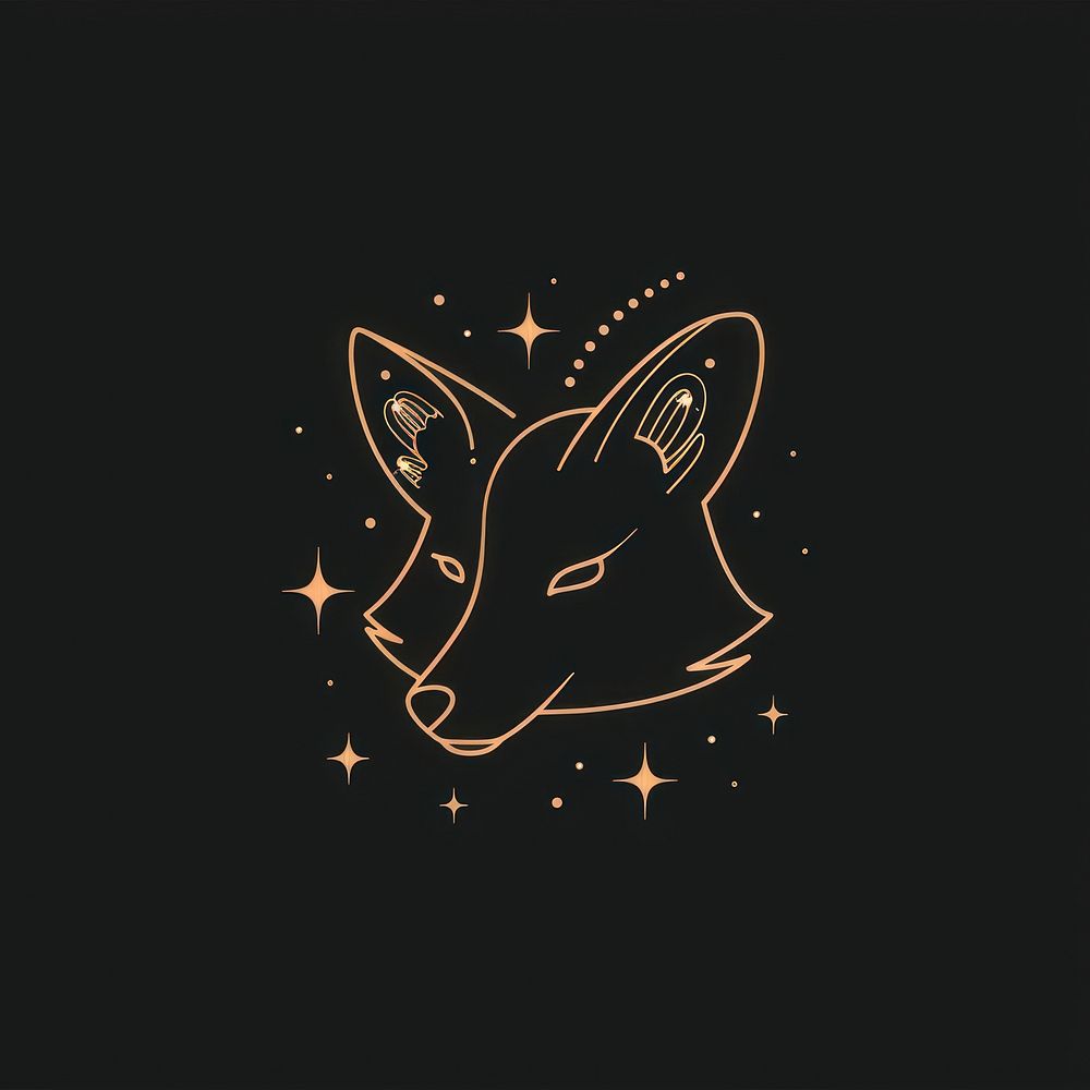 Surreal aesthetic fox logo blackboard clothing apparel.