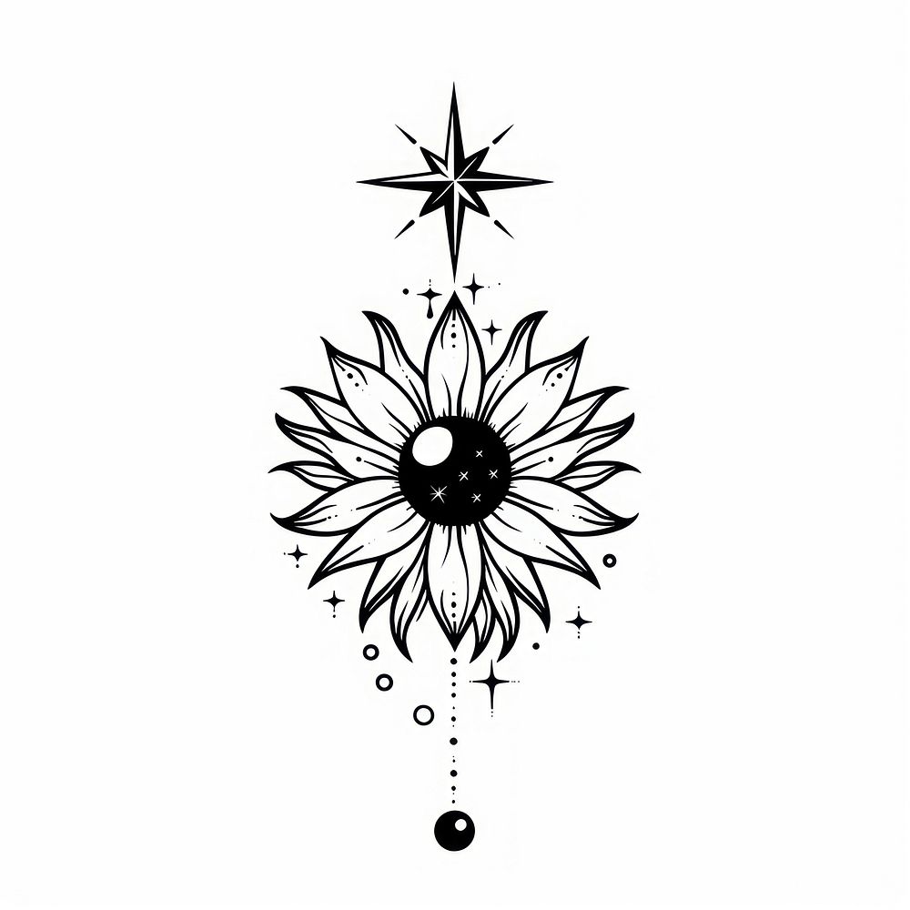 Surreal aesthetic flower logo art chandelier graphics.