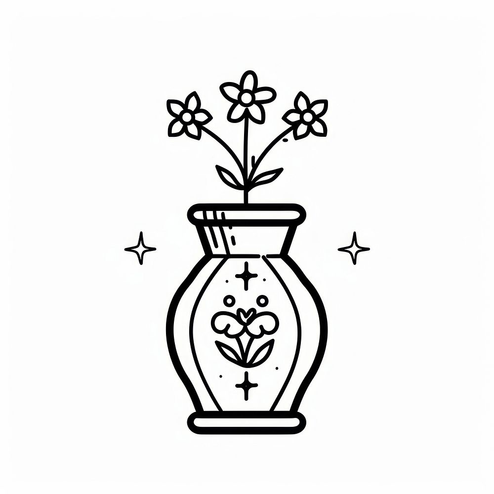 Surreal aesthetic flower vase logo art illustrated dynamite.