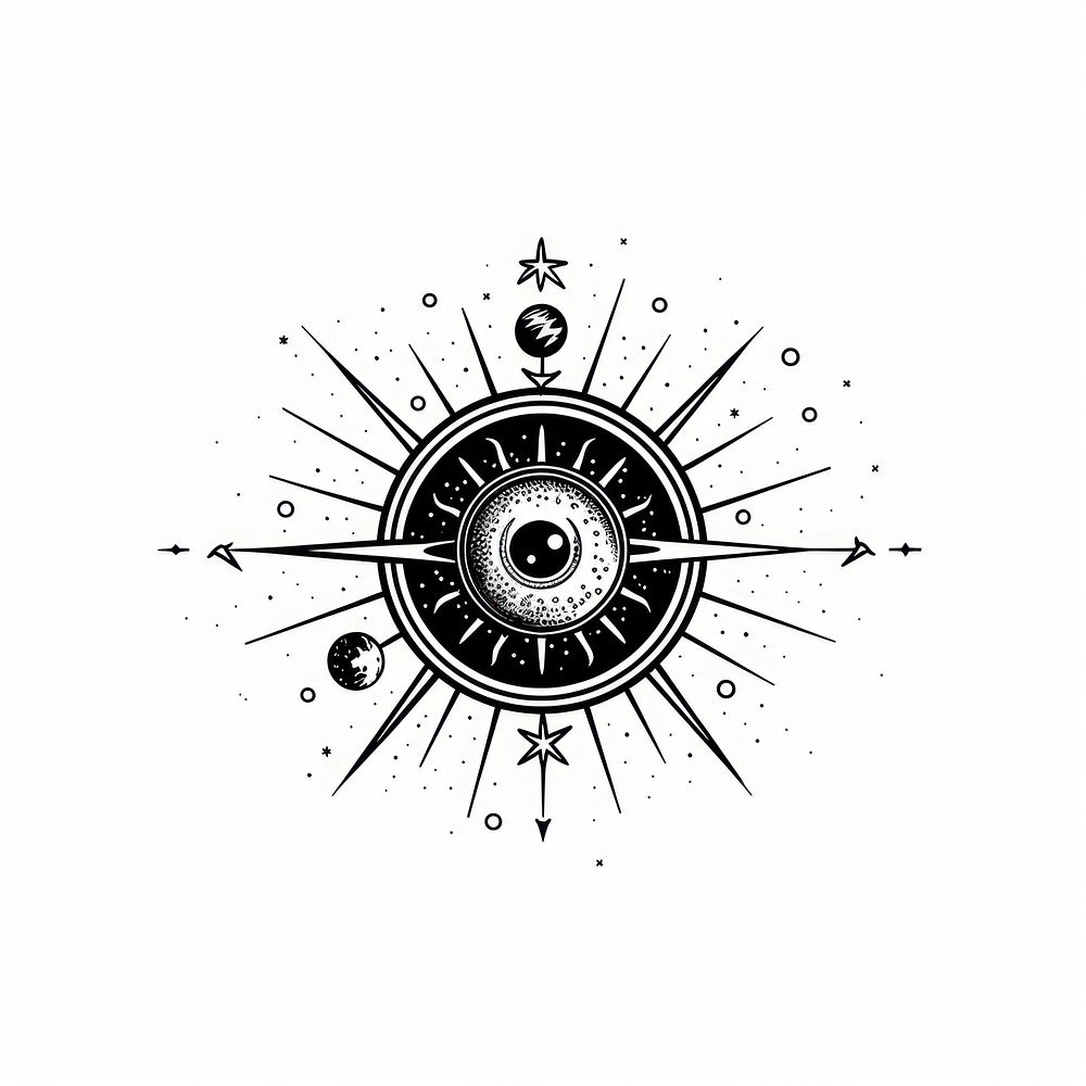 Surreal aesthetic gear logo compass. | Free Photo Illustration - rawpixel