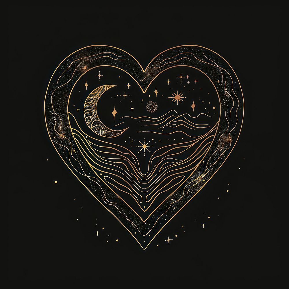 Surreal aesthetic heart logo blackboard symbol love heart symbol.