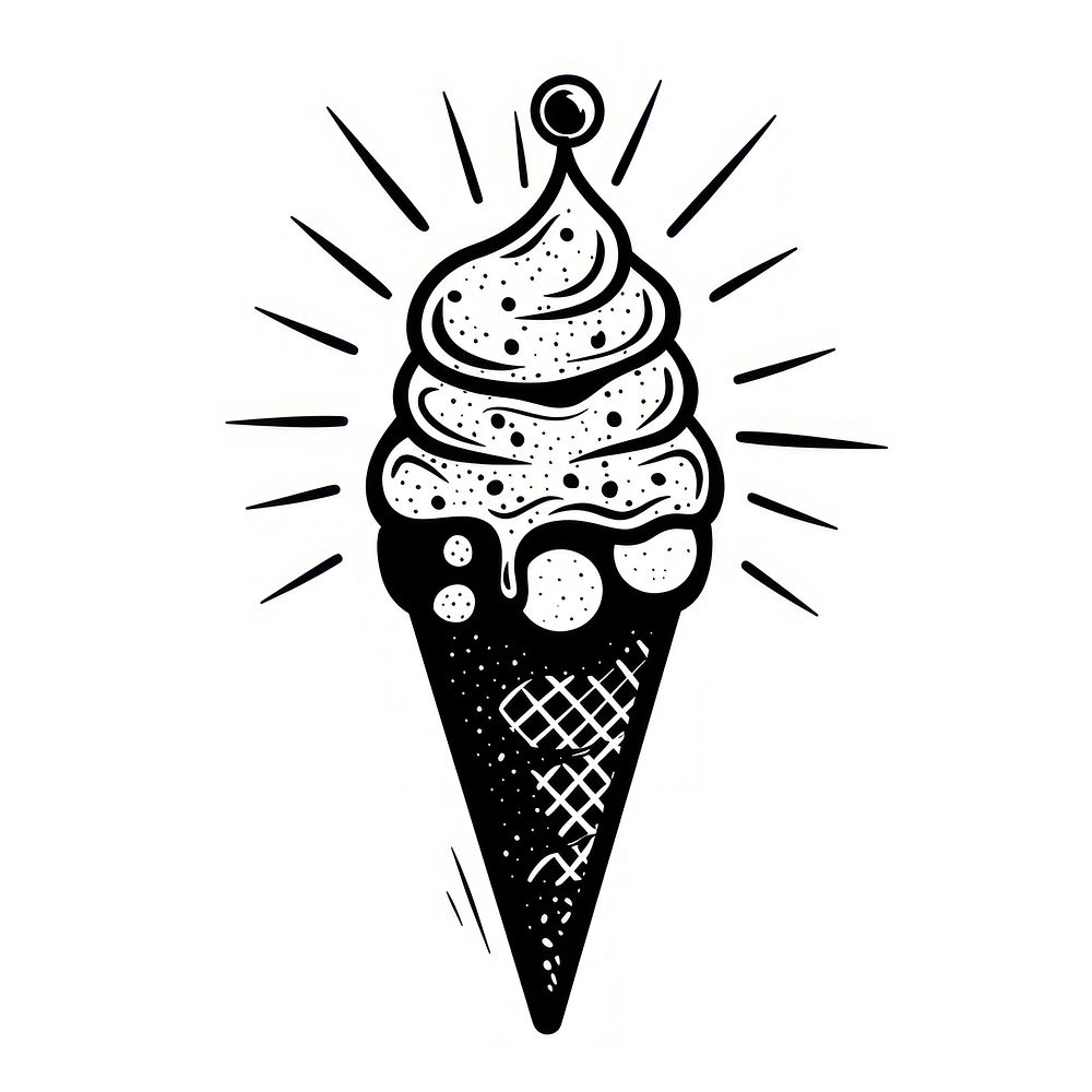 Surreal aesthetic ice cream logo dessert creme food.
