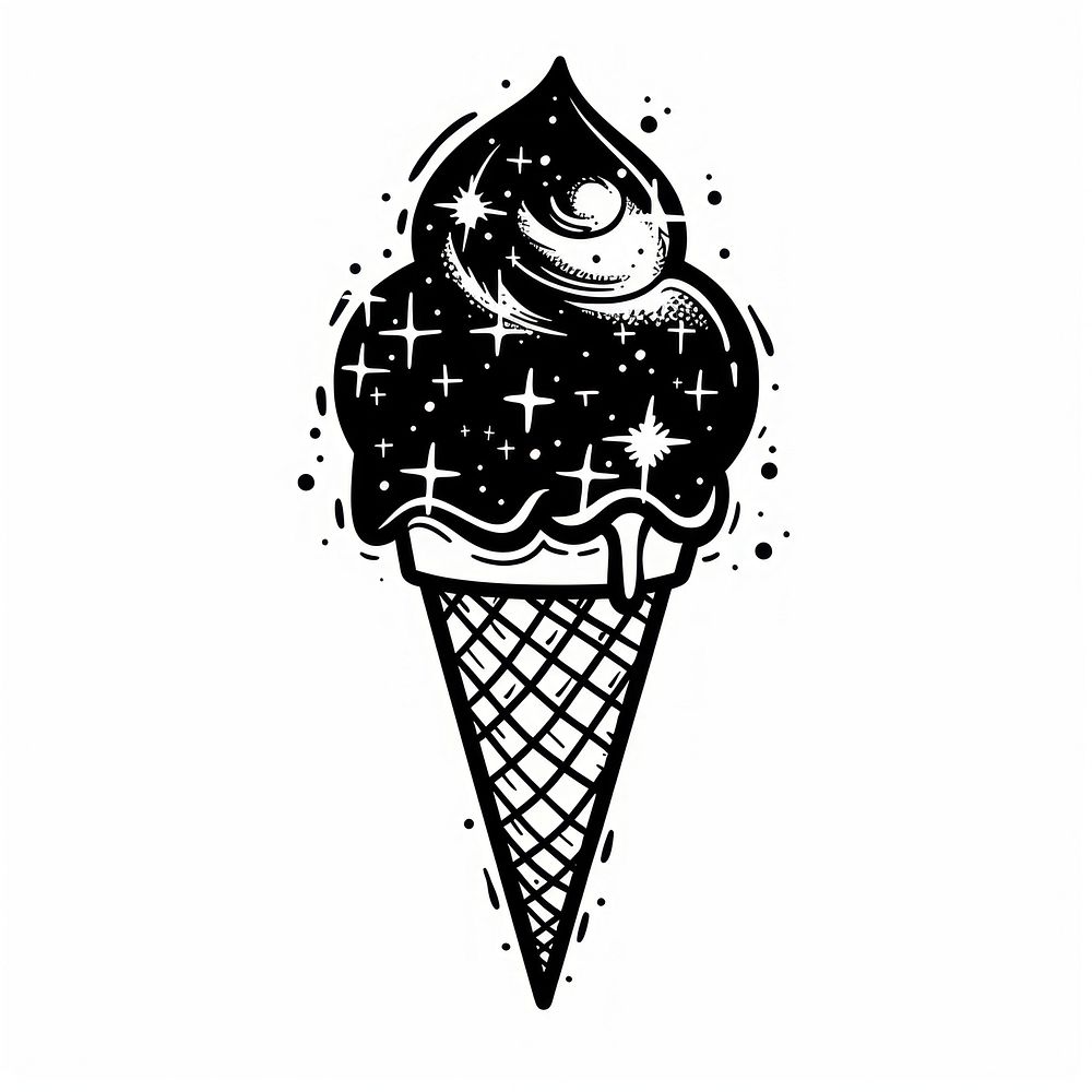Surreal aesthetic ice cream logo dessert creme food.